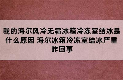 我的海尔风冷无霜冰箱冷冻室结冰是什么原因 海尔冰箱冷冻室结冰严重咋回事